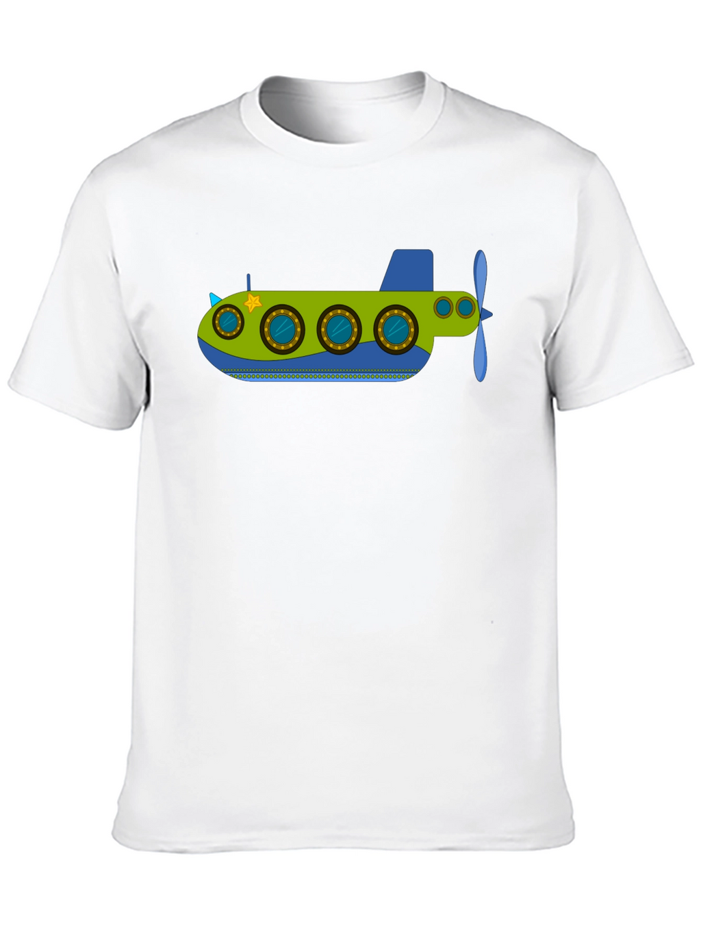 Fun Submarine Graphic Tee - Black Cotton Blend