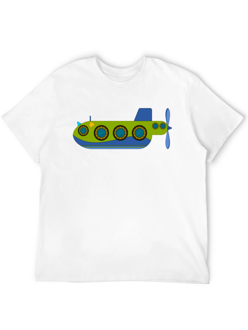 Fun Submarine Graphic Tee - Black Cotton Blend