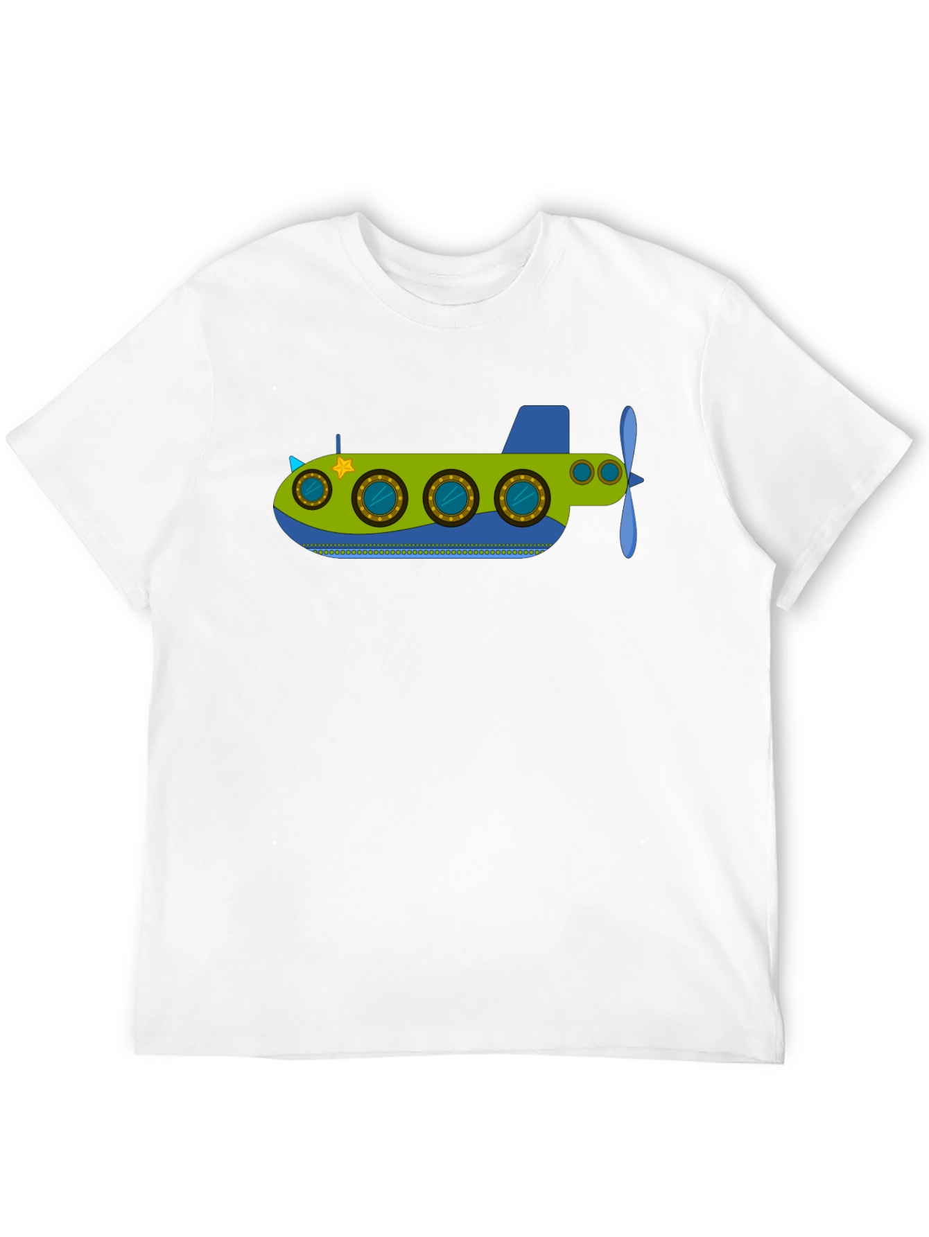 Fun Submarine Graphic Tee - Black Cotton Blend
