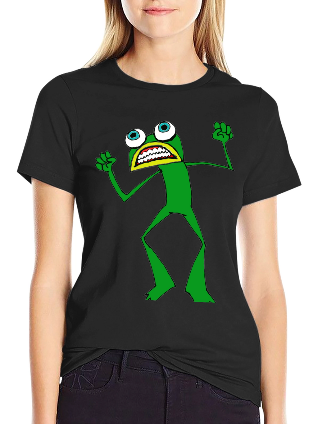 Funny Cartoon Frog Graphic T-Shirt