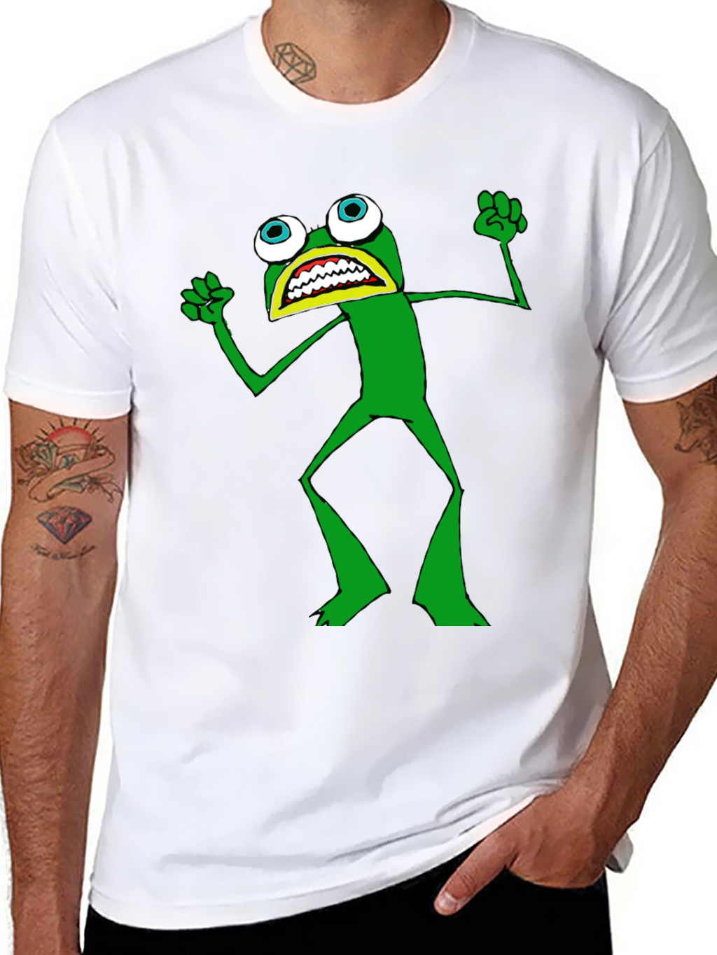 Funny Cartoon Frog Graphic T-Shirt