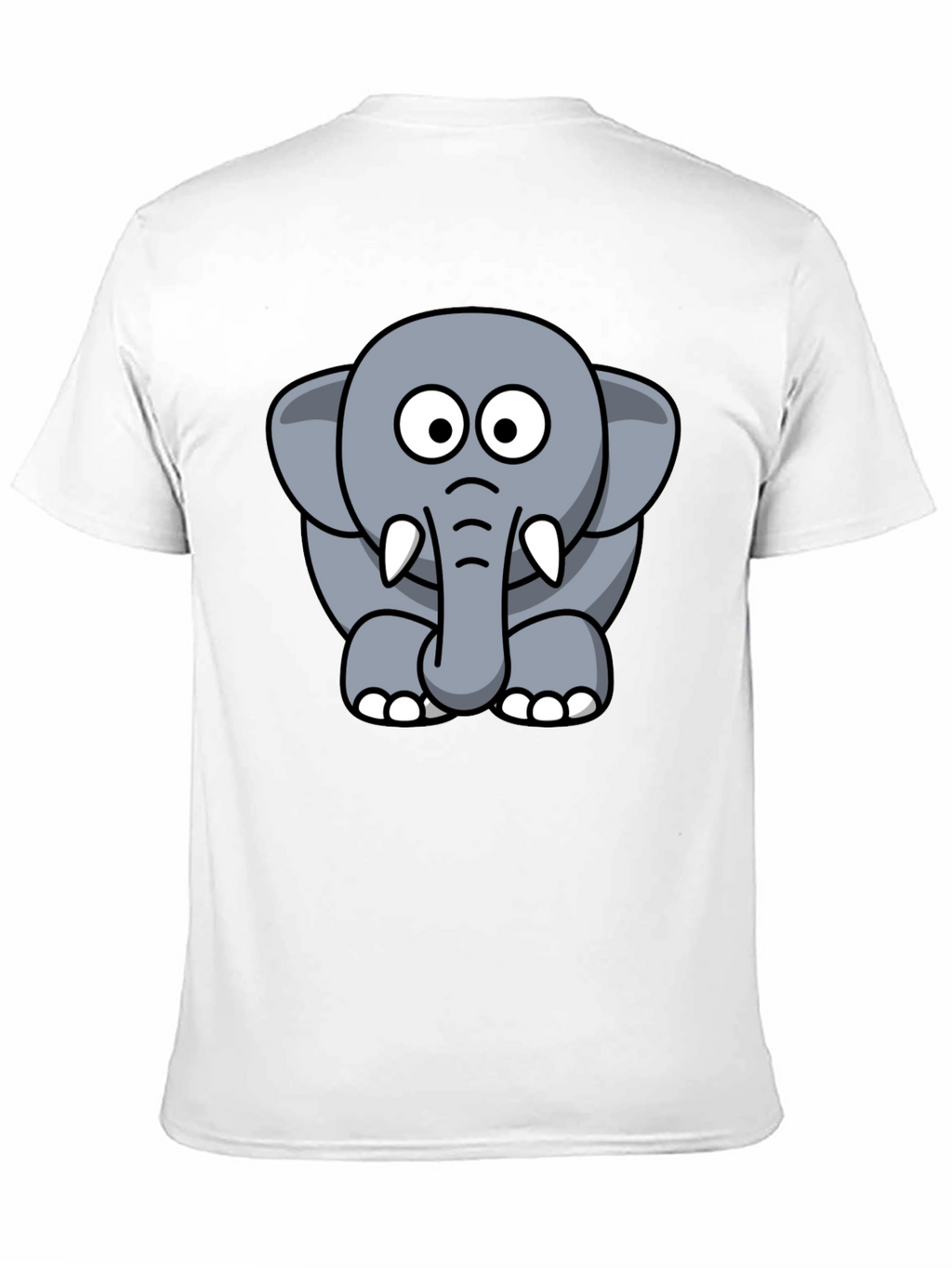 Cute Elephant Cartoon Graphic Tee - Black T-Shirt