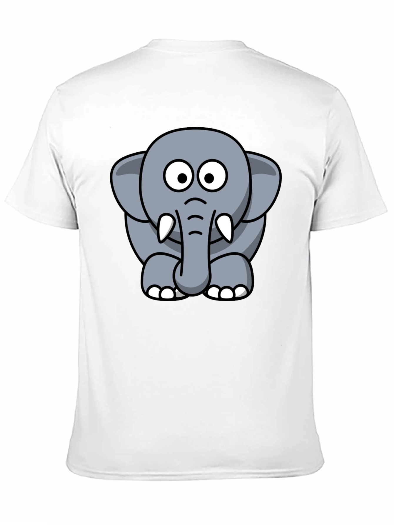 Cute Elephant Cartoon Graphic Tee - Black T-Shirt