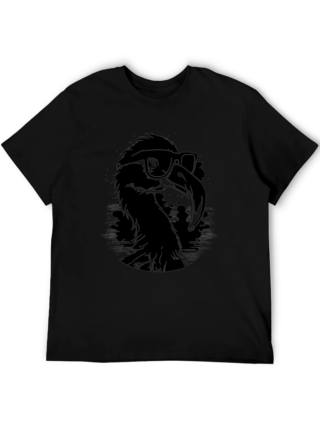 Cool Flamingo Graphic Tee - Black Cotton T-Shirt