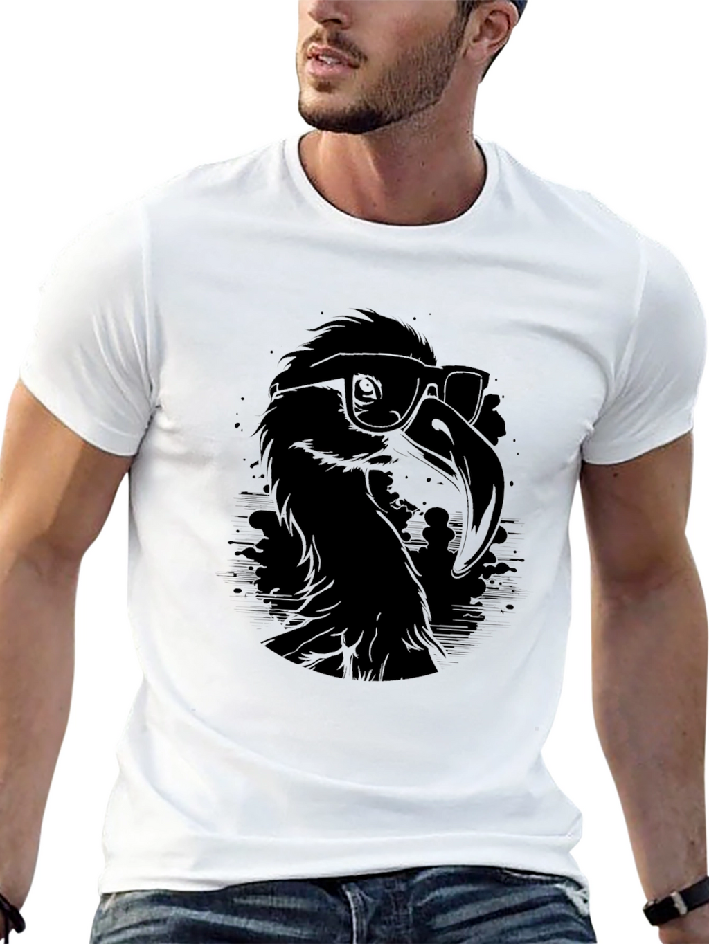 Cool Flamingo Graphic Tee - Black Cotton T-Shirt