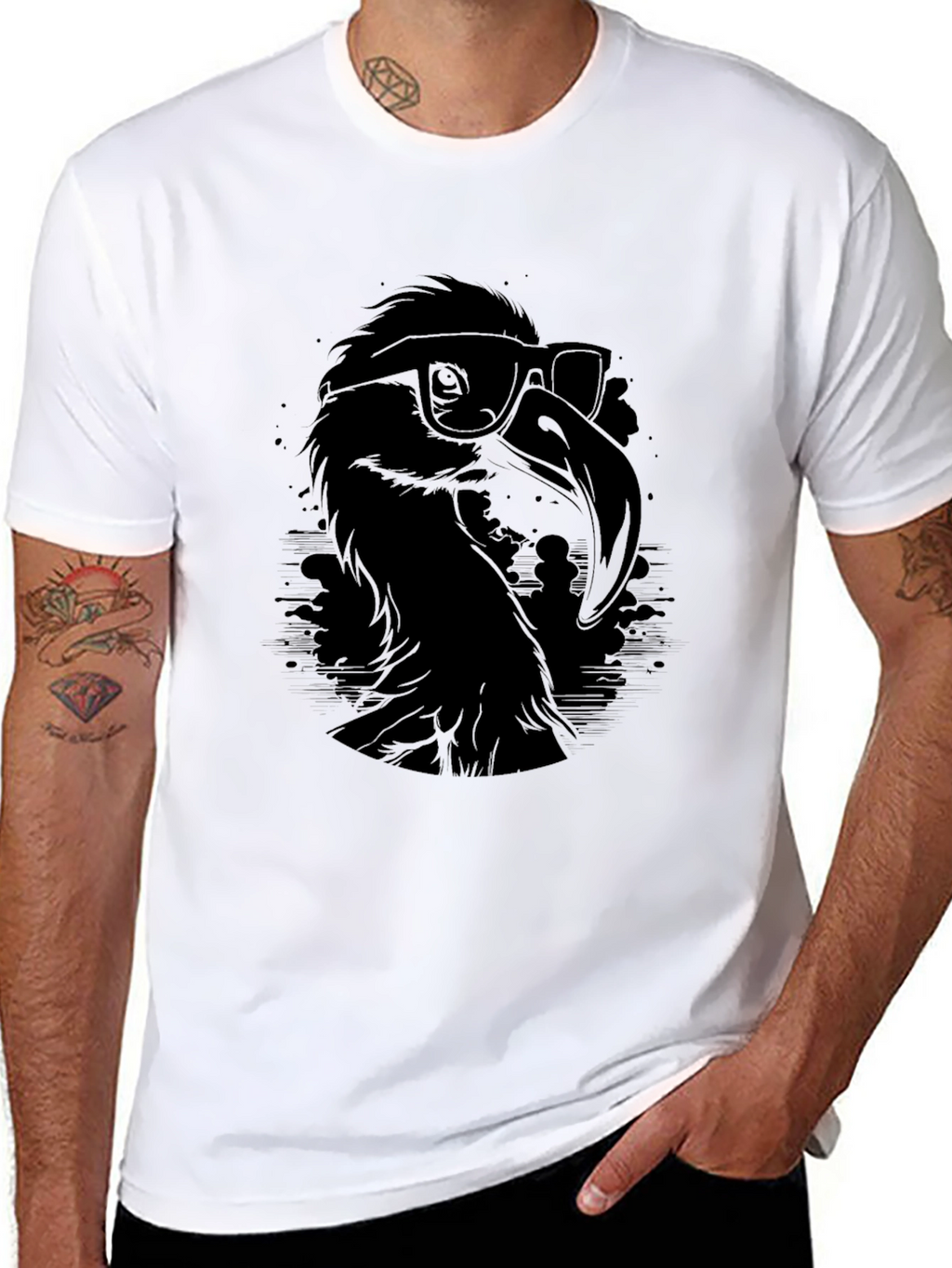 Cool Flamingo Graphic Tee - Black Cotton T-Shirt