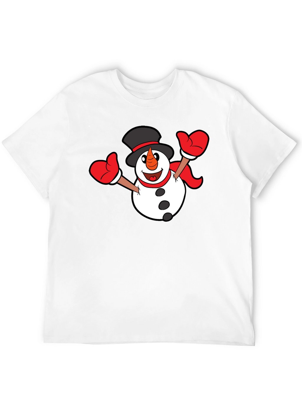 Festive Snowman Graphic T-Shirt - Black