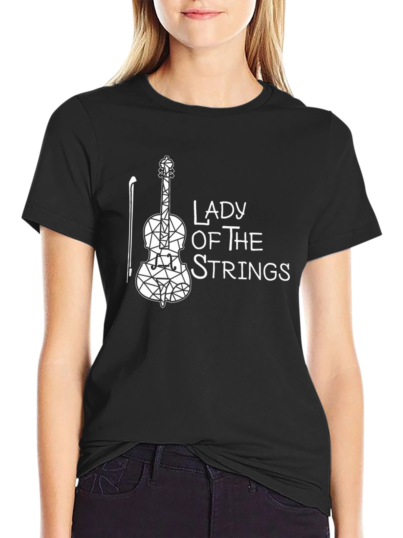Lady of the Strings Black T-Shirt