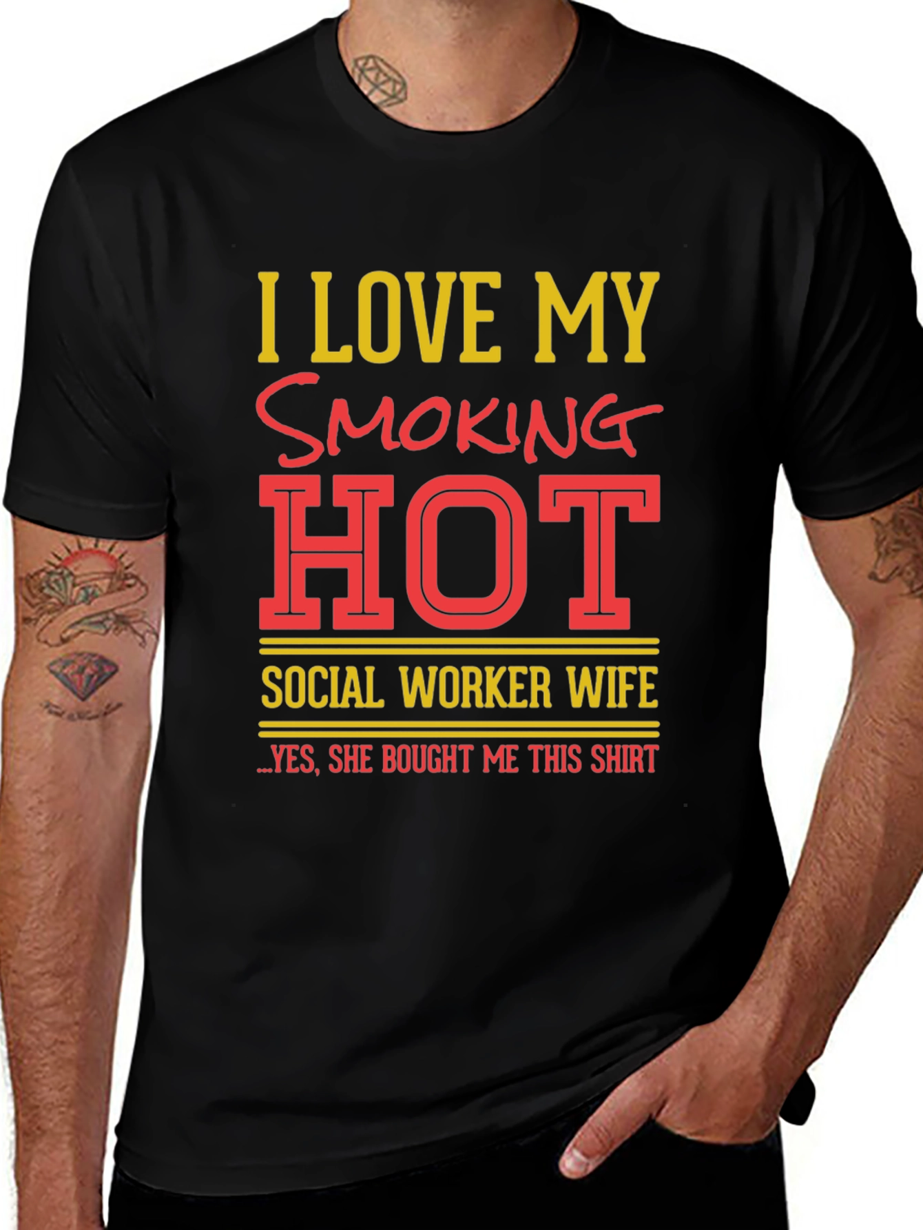 I Love My Smoking Hot Social Worker Wife T-Shirt