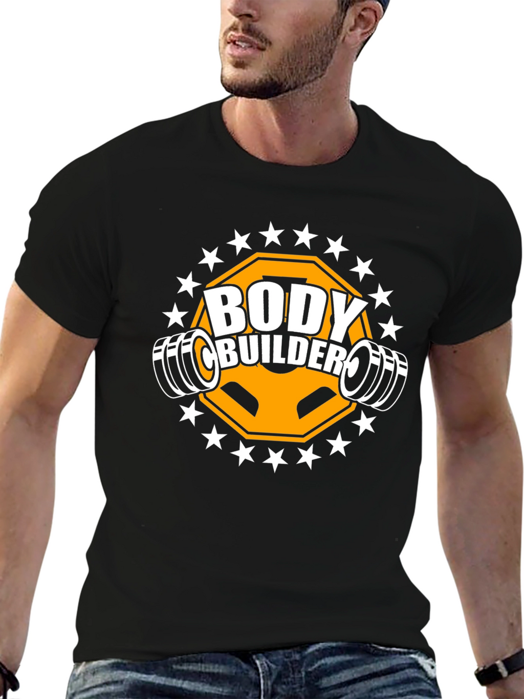 Bodybuilder Gym T-Shirt Black Training Fitness Top