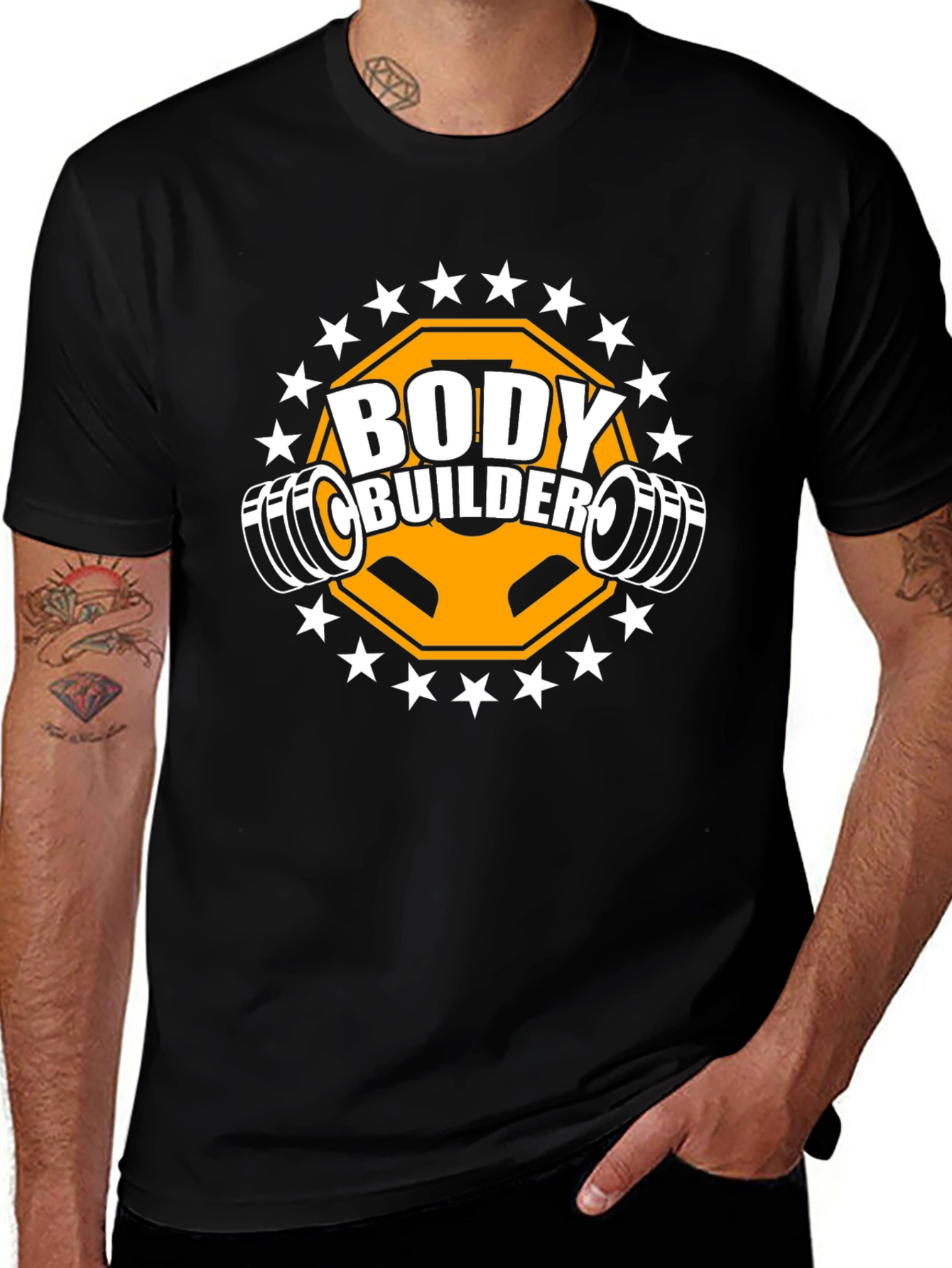 Bodybuilder Gym T-Shirt Black Training Fitness Top