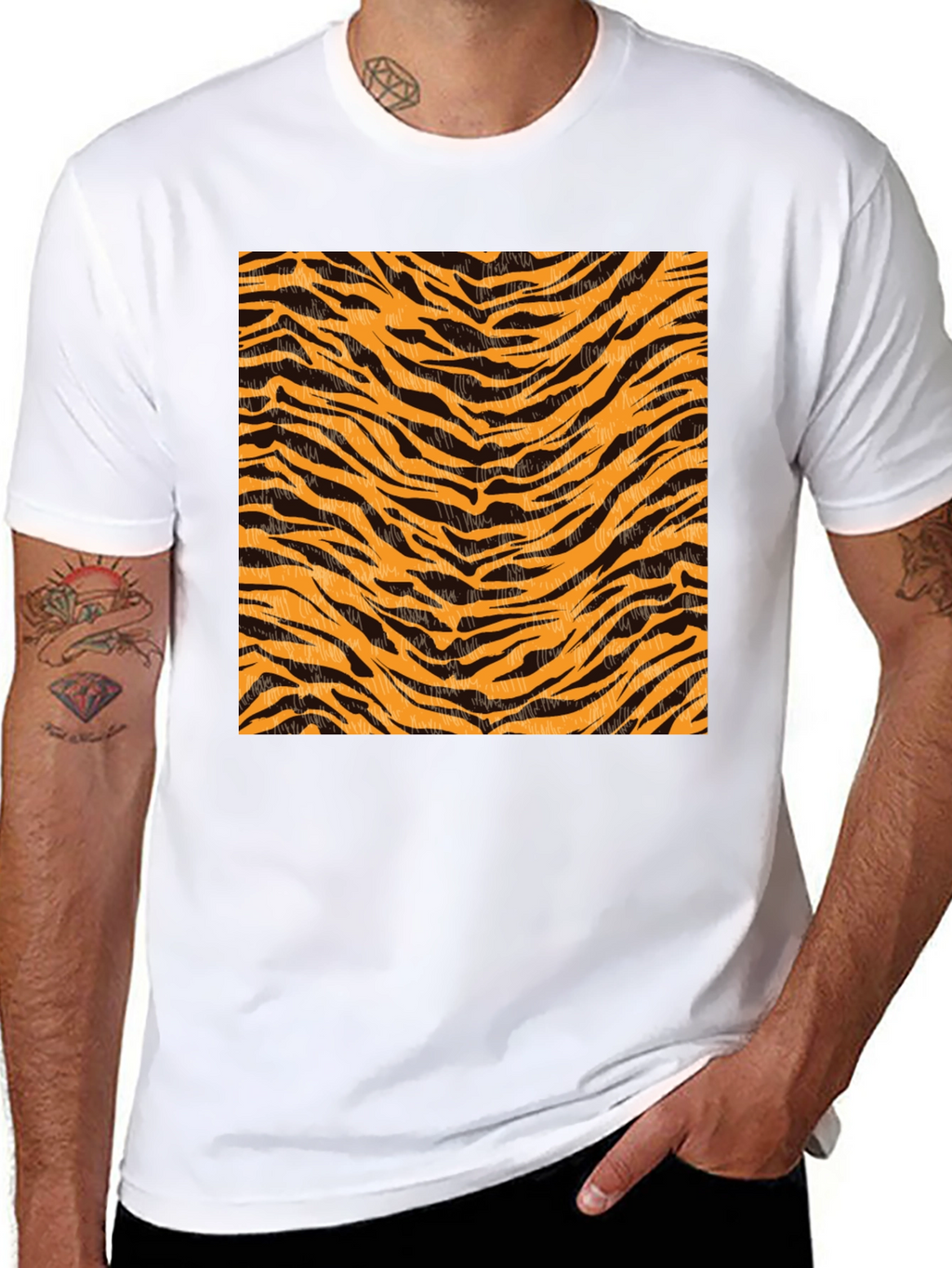 Tiger Stripe Graphic Black T-Shirt