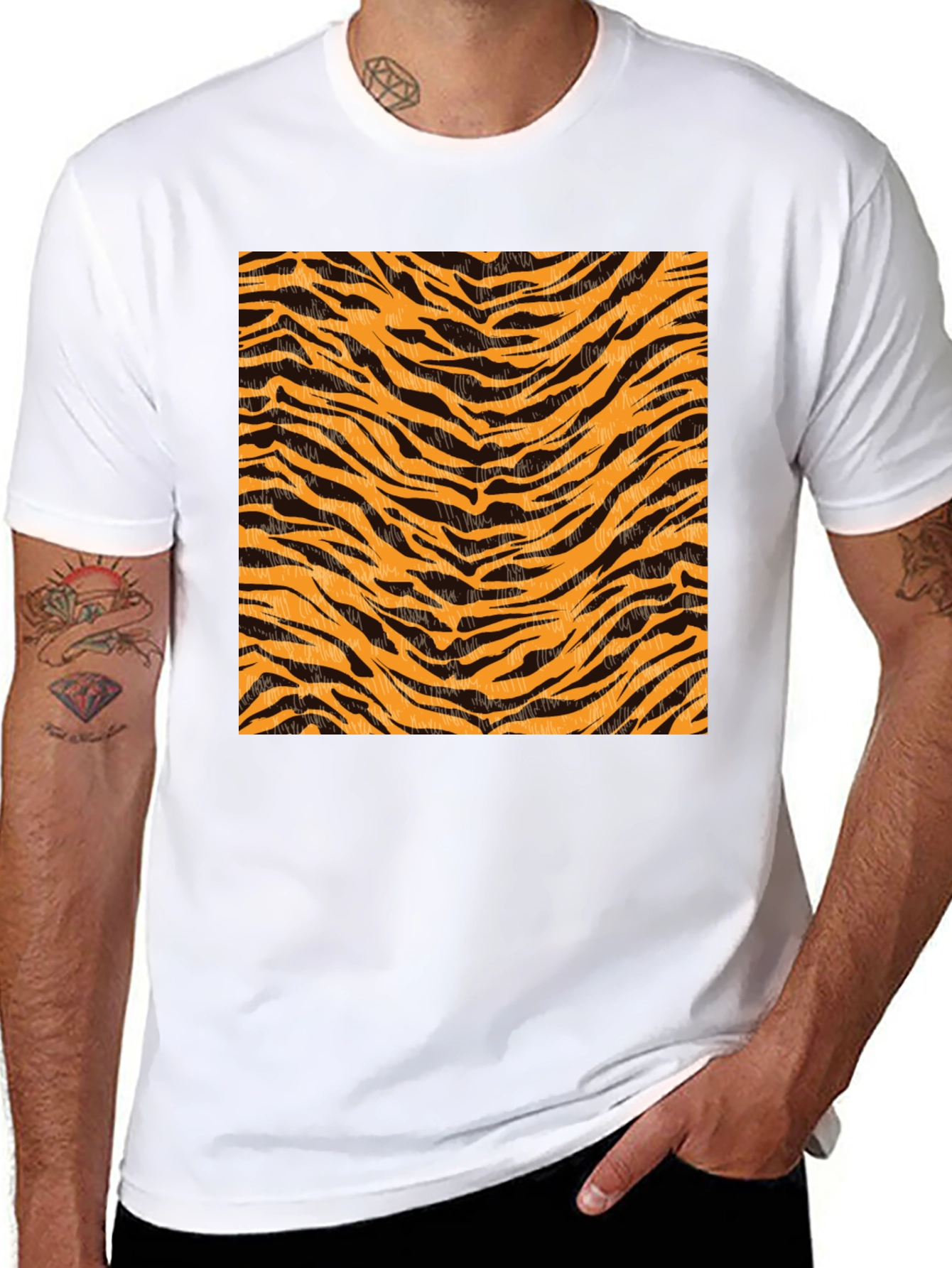 Tiger Stripe Graphic Black T-Shirt