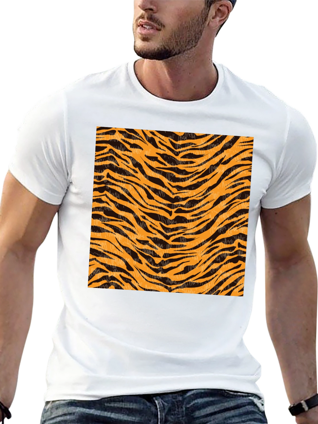 Tiger Stripe Graphic Black T-Shirt