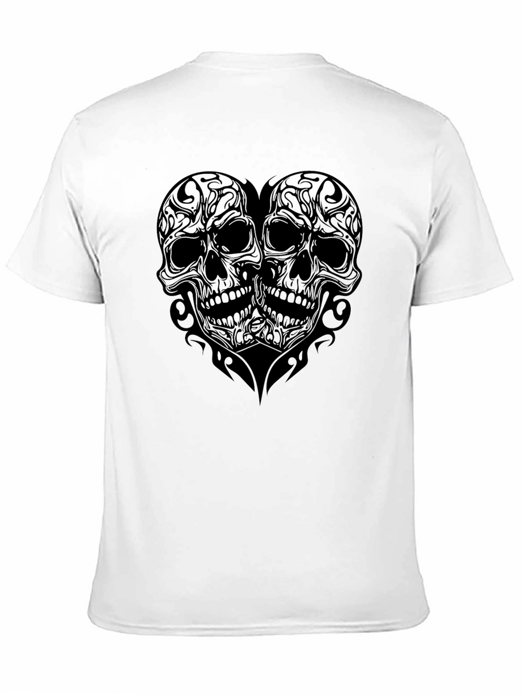 Skull Heart Graphic Print T-Shirt - Mens Black Tee