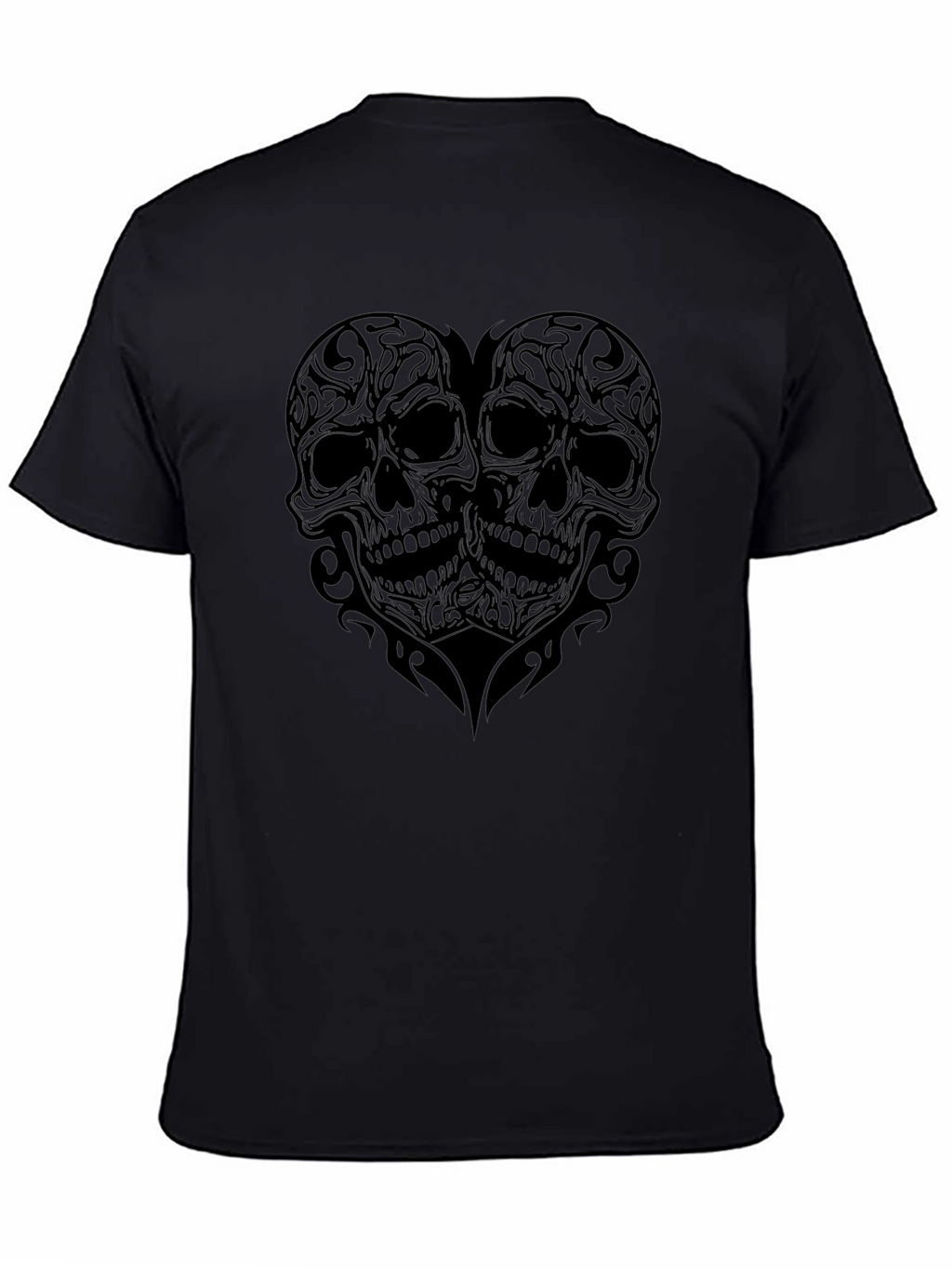 Skull Heart Graphic Print T-Shirt - Mens Black Tee