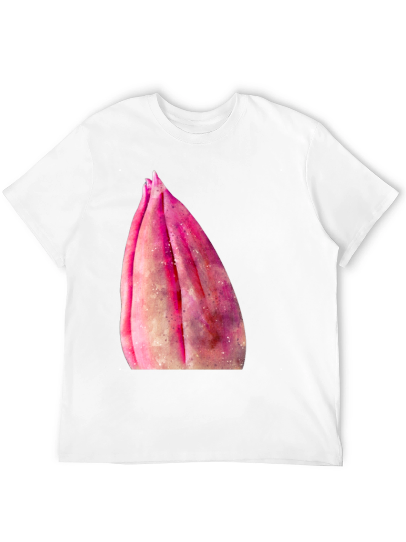 Pink Flower Bud T-Shirt - Soft Cotton Casual Tee