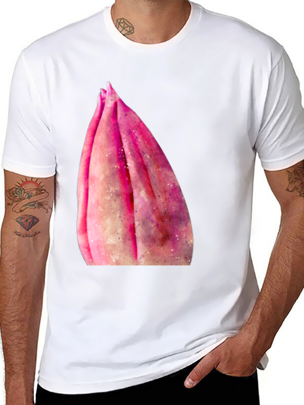Pink Flower Bud T-Shirt - Soft Cotton Casual Tee