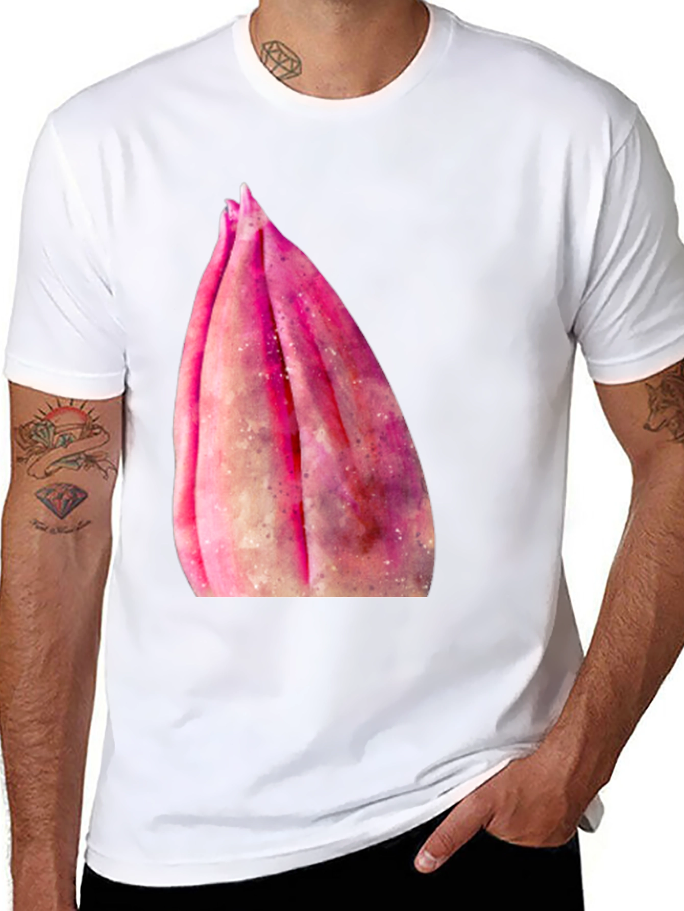 Pink Flower Bud T-Shirt - Soft Cotton Casual Tee