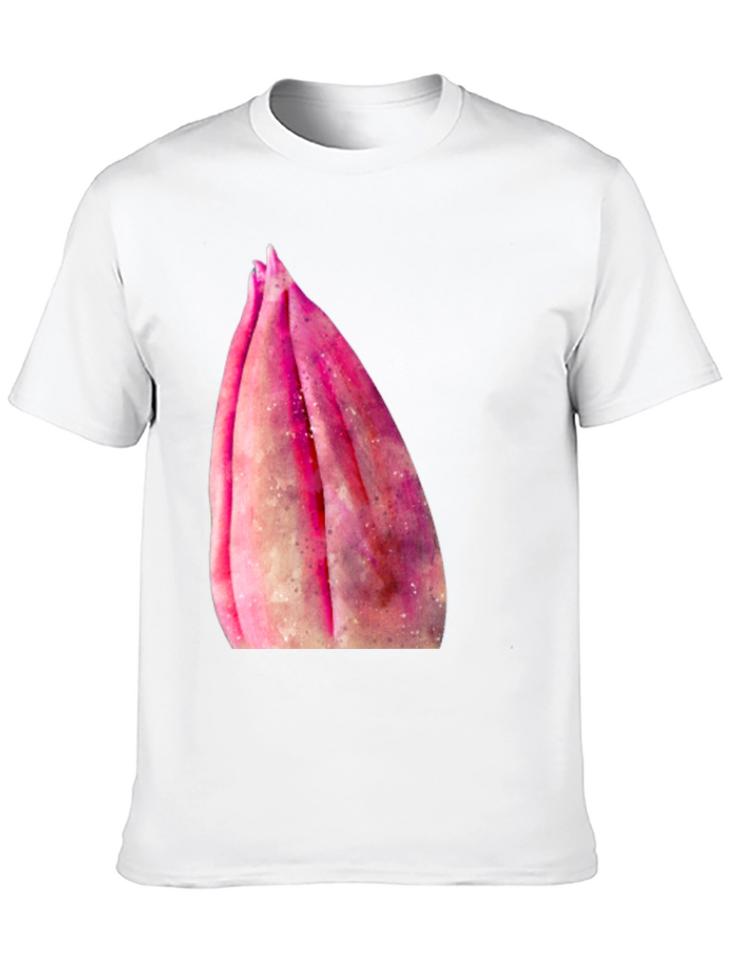 Pink Flower Bud T-Shirt - Soft Cotton Casual Tee