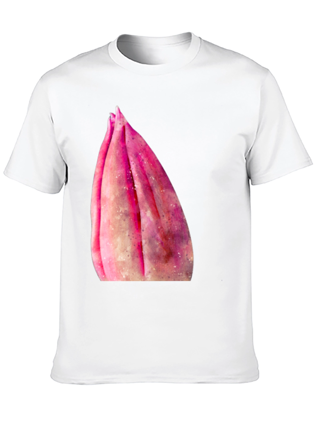 Pink Flower Bud T-Shirt - Soft Cotton Casual Tee