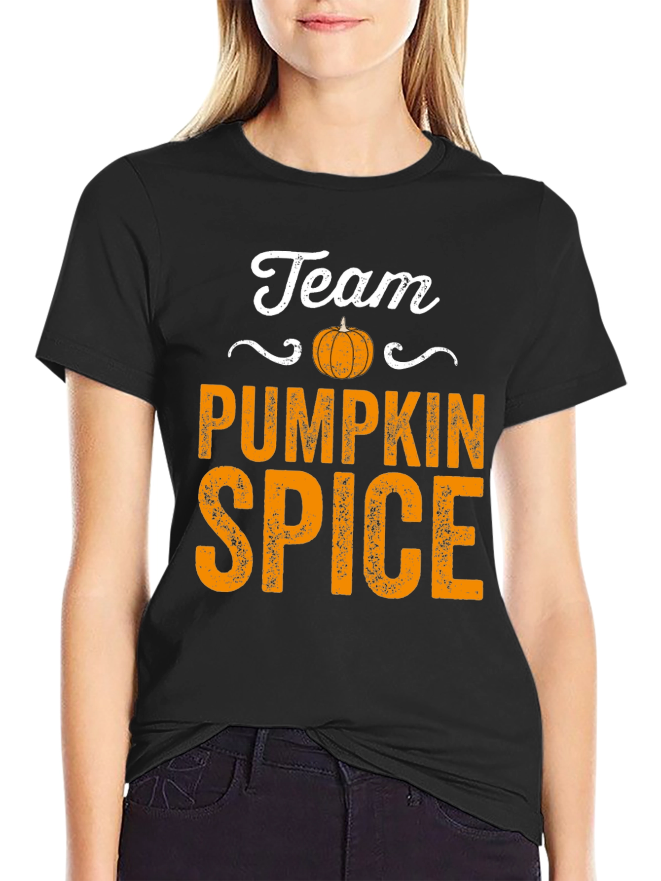 Team Pumpkin Spice Black Graphic Tee