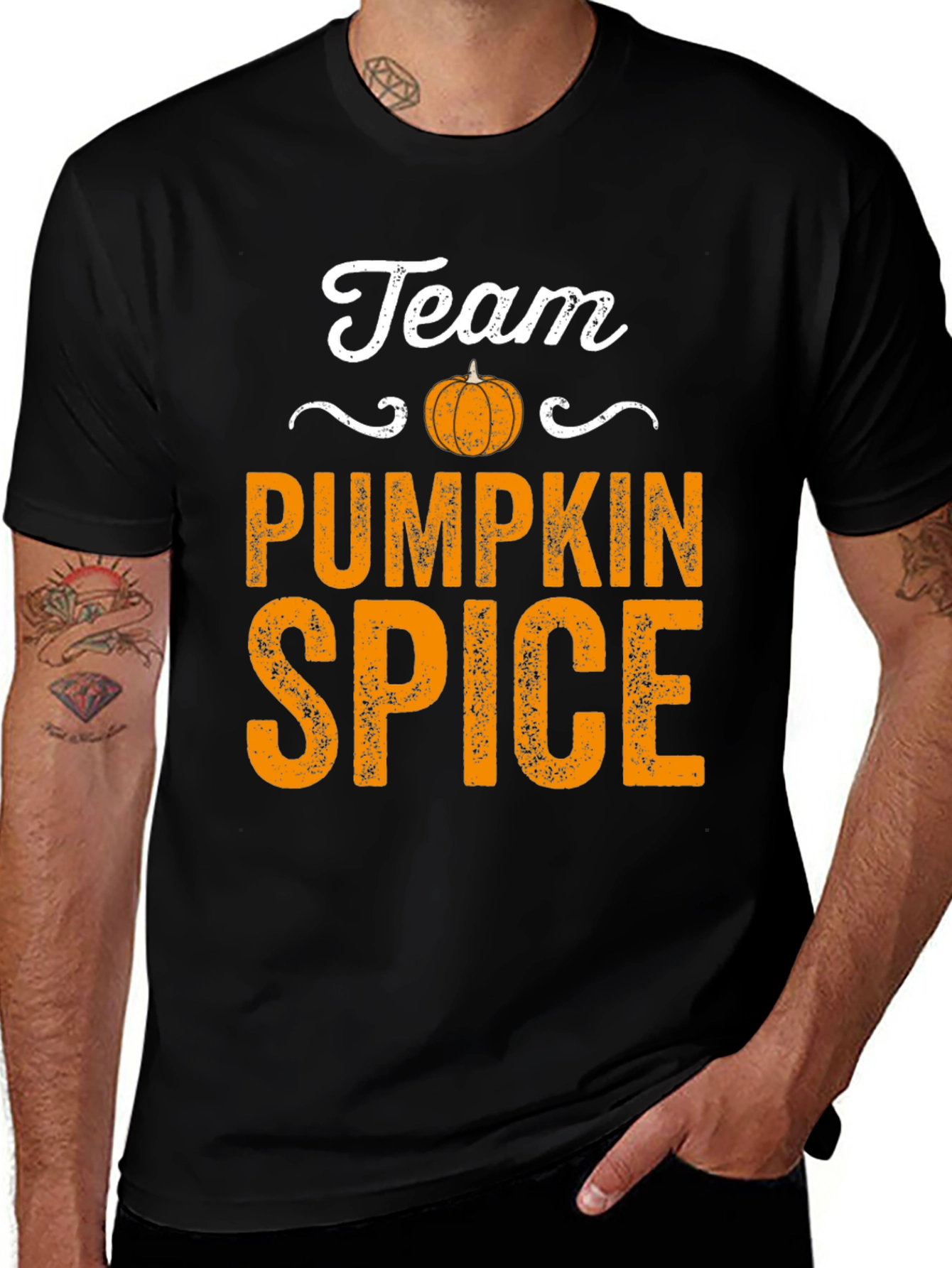 Team Pumpkin Spice Black Graphic Tee