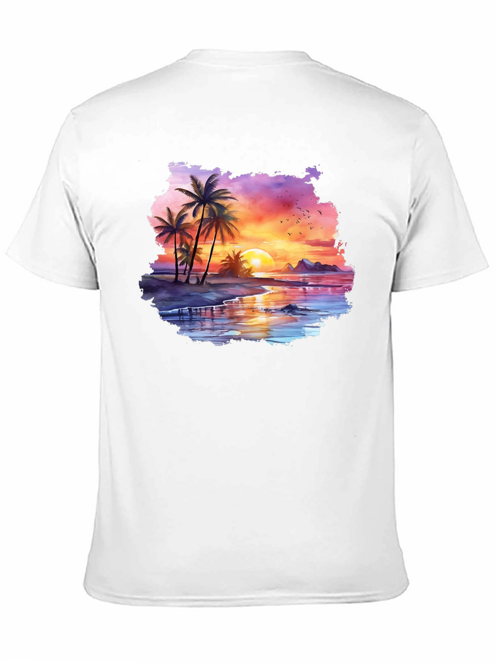 Tropical Sunset Palm Tree Graphic T-Shirt