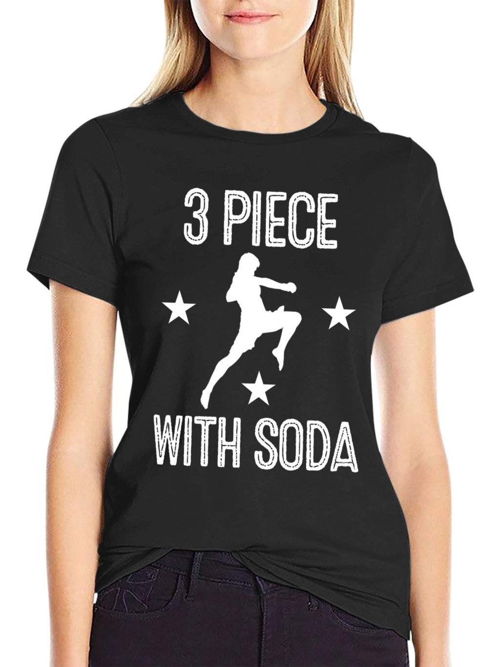 3 Piece With Soda Black Graphic Tee