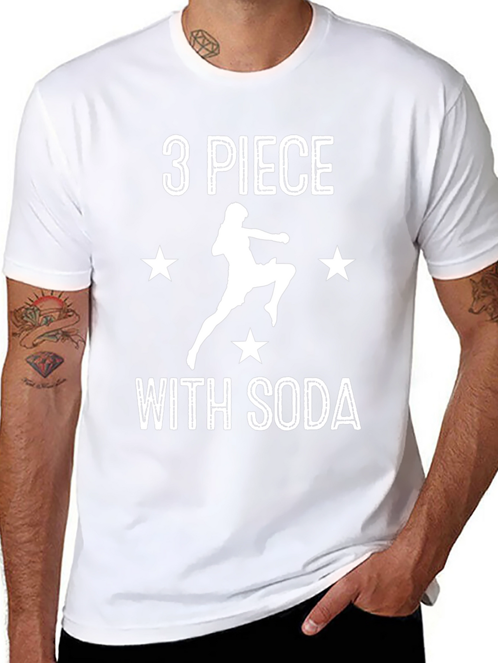 3 Piece With Soda Black Graphic Tee