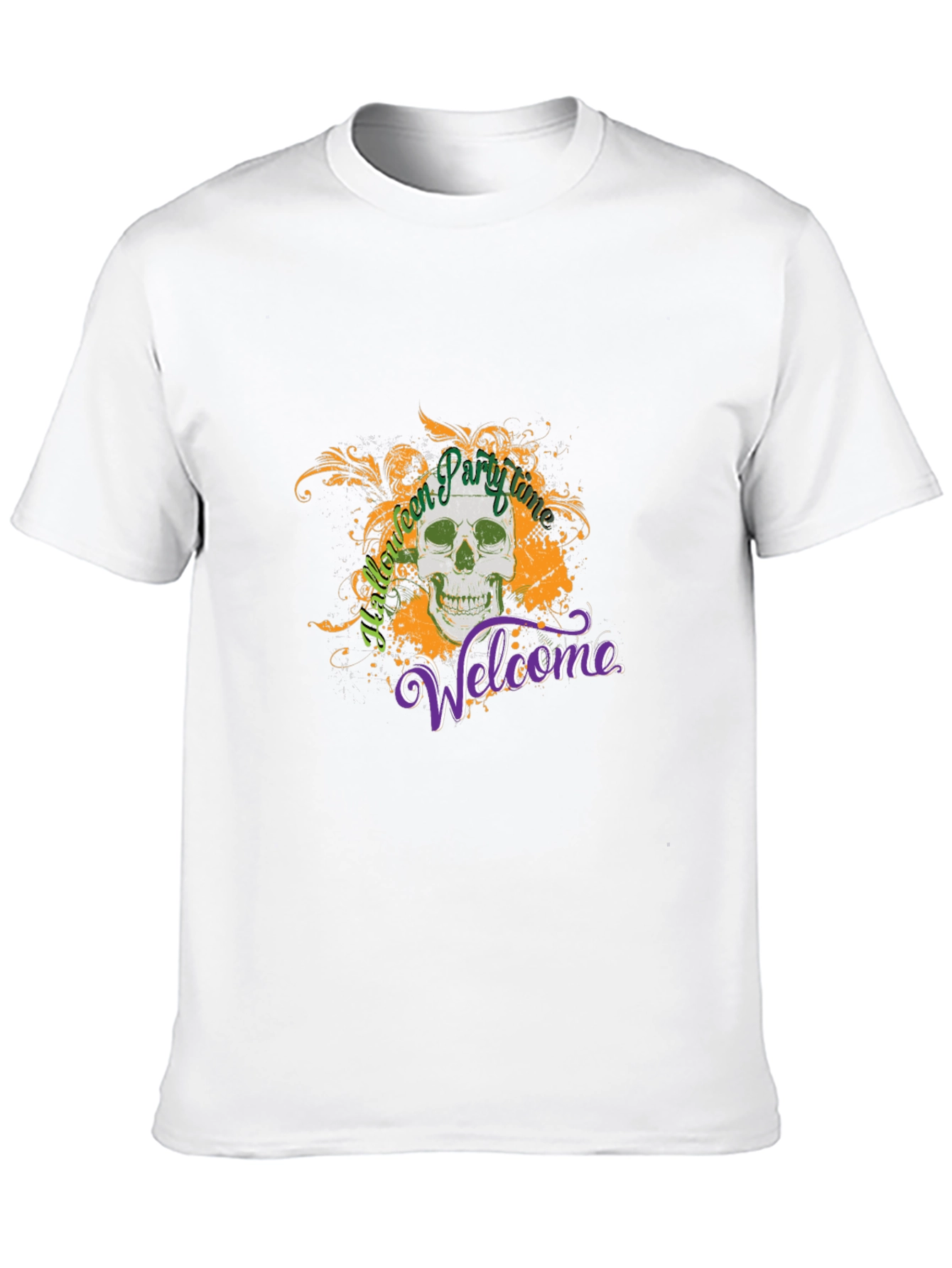 Halloween Party Time Skull Graphic Tee