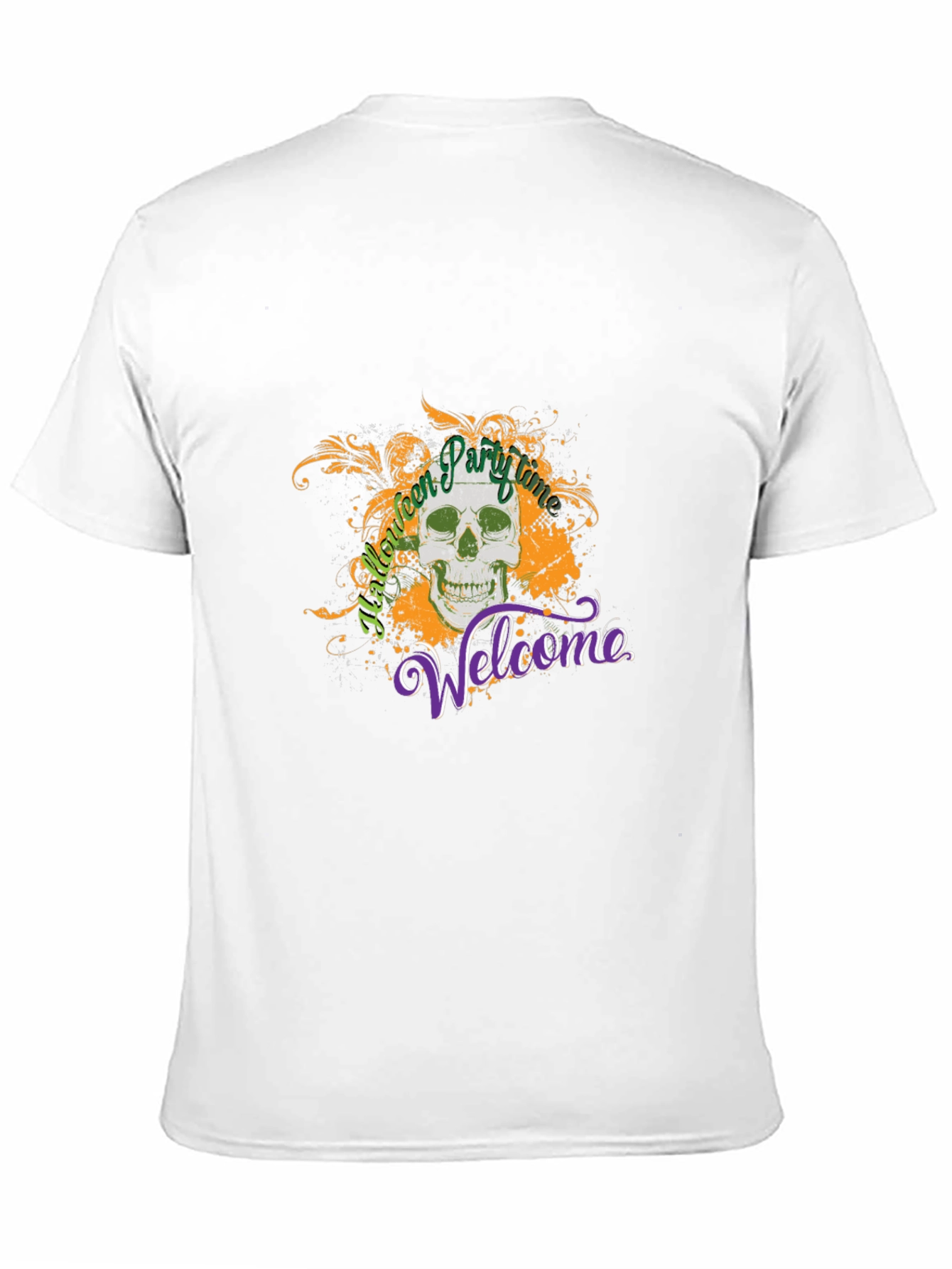 Halloween Party Time Skull Graphic Tee
