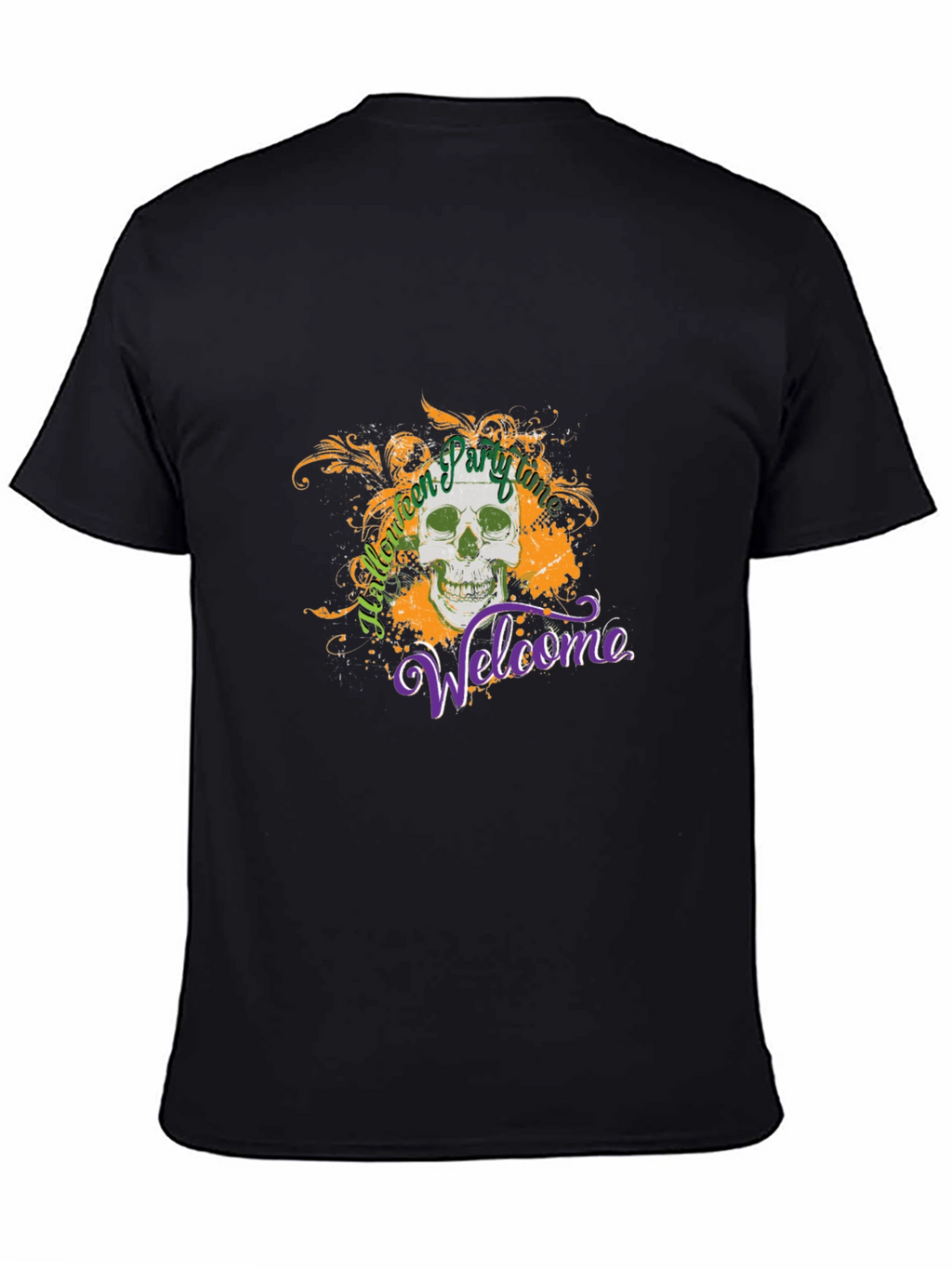 Halloween Party Time Skull Graphic Tee