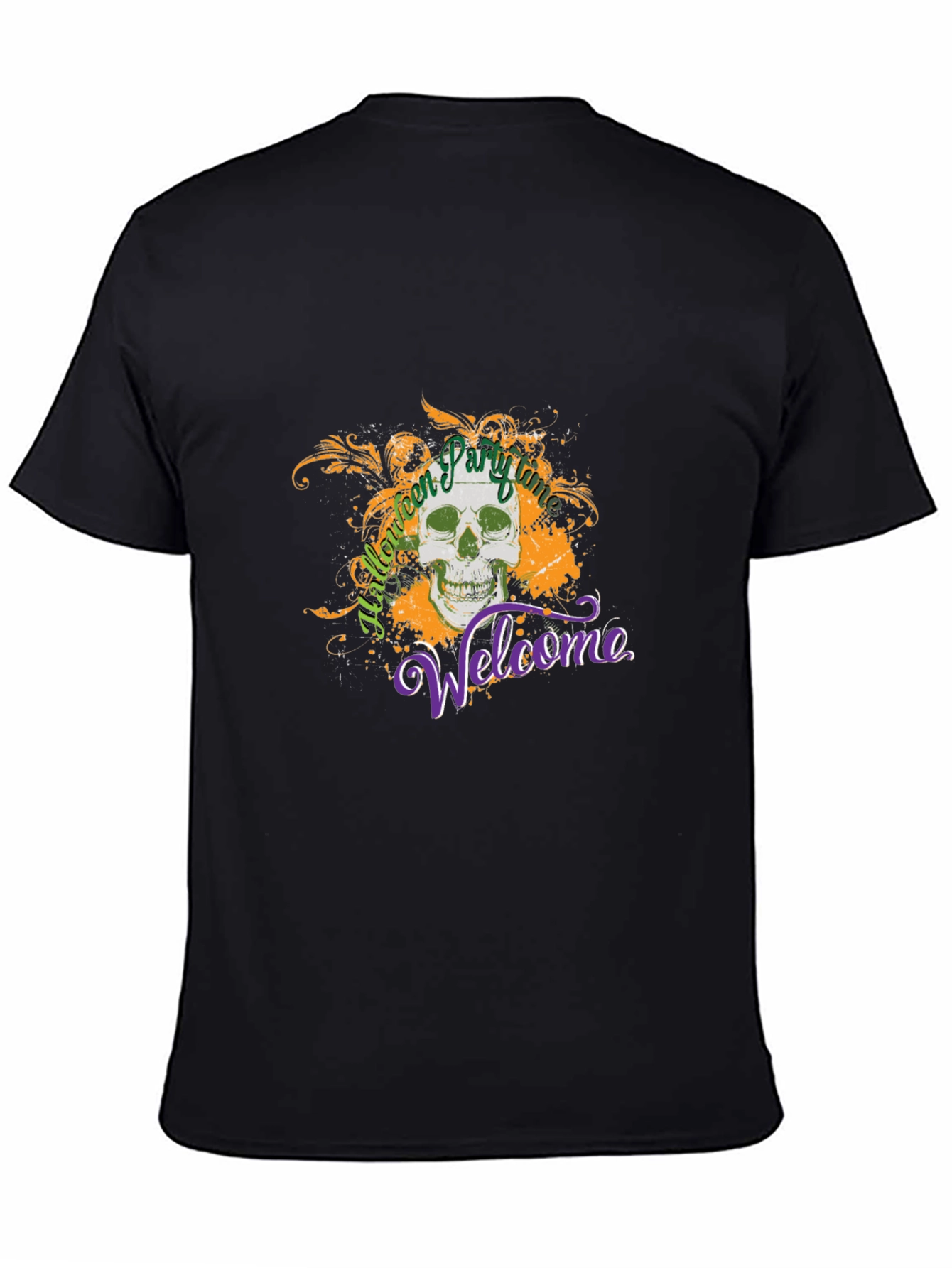 Halloween Party Time Skull Graphic Tee
