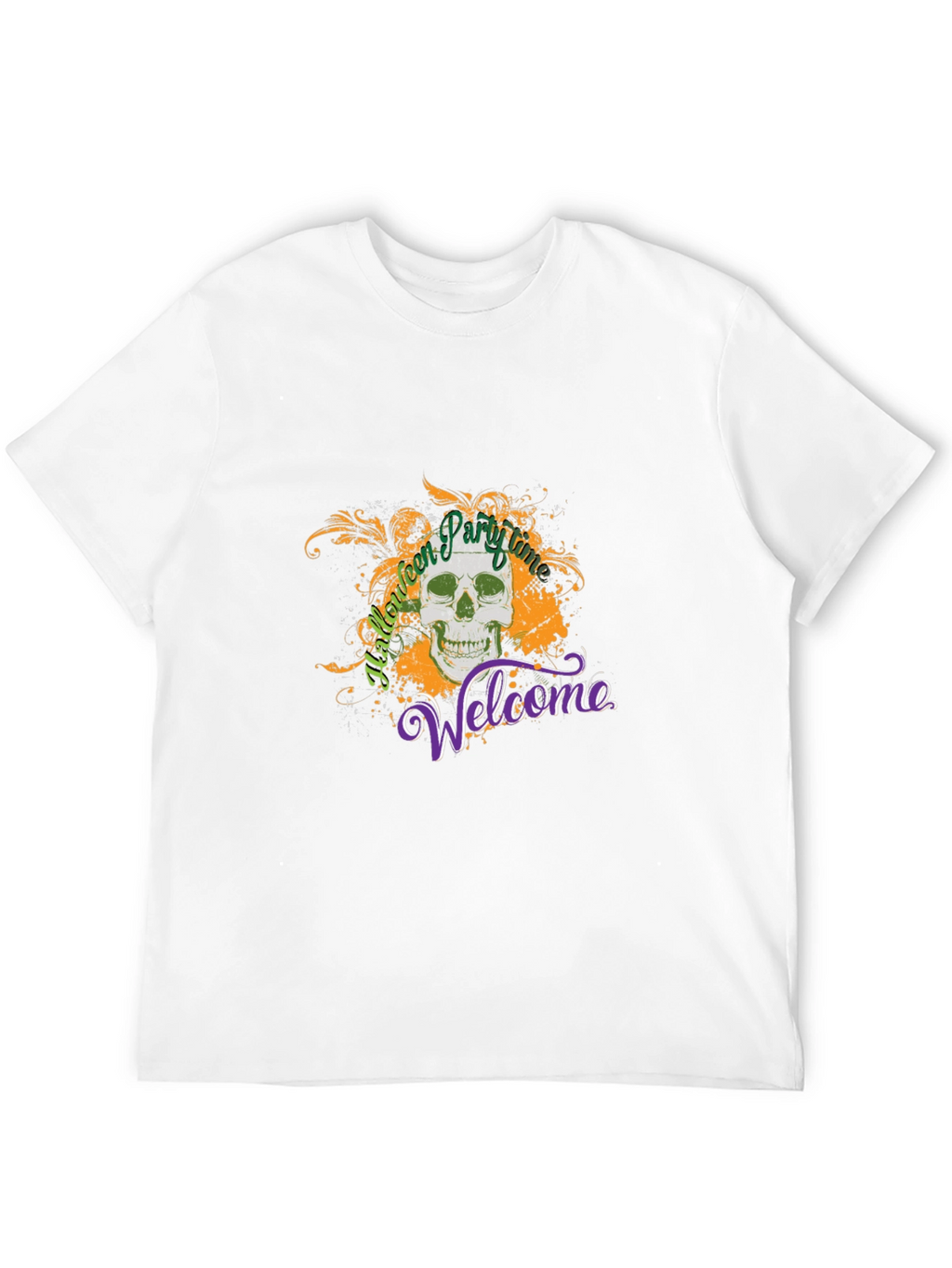 Halloween Party Time Skull Graphic Tee