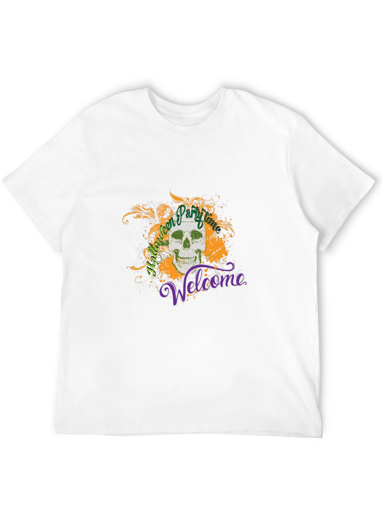 Halloween Party Time Skull Graphic Tee