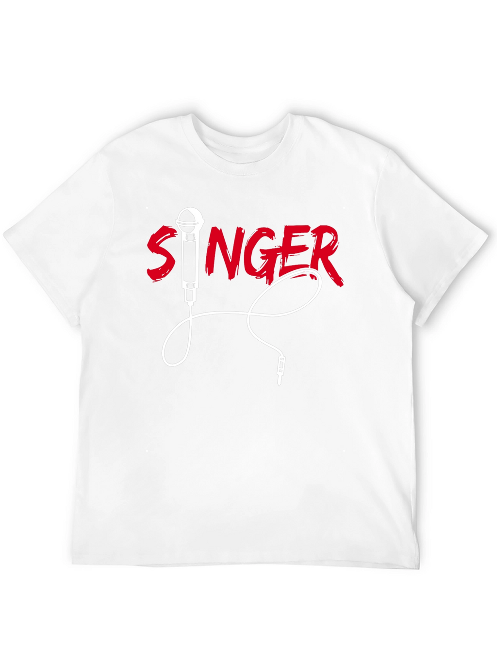 Singer Graphic Black T-Shirt Microphone Design