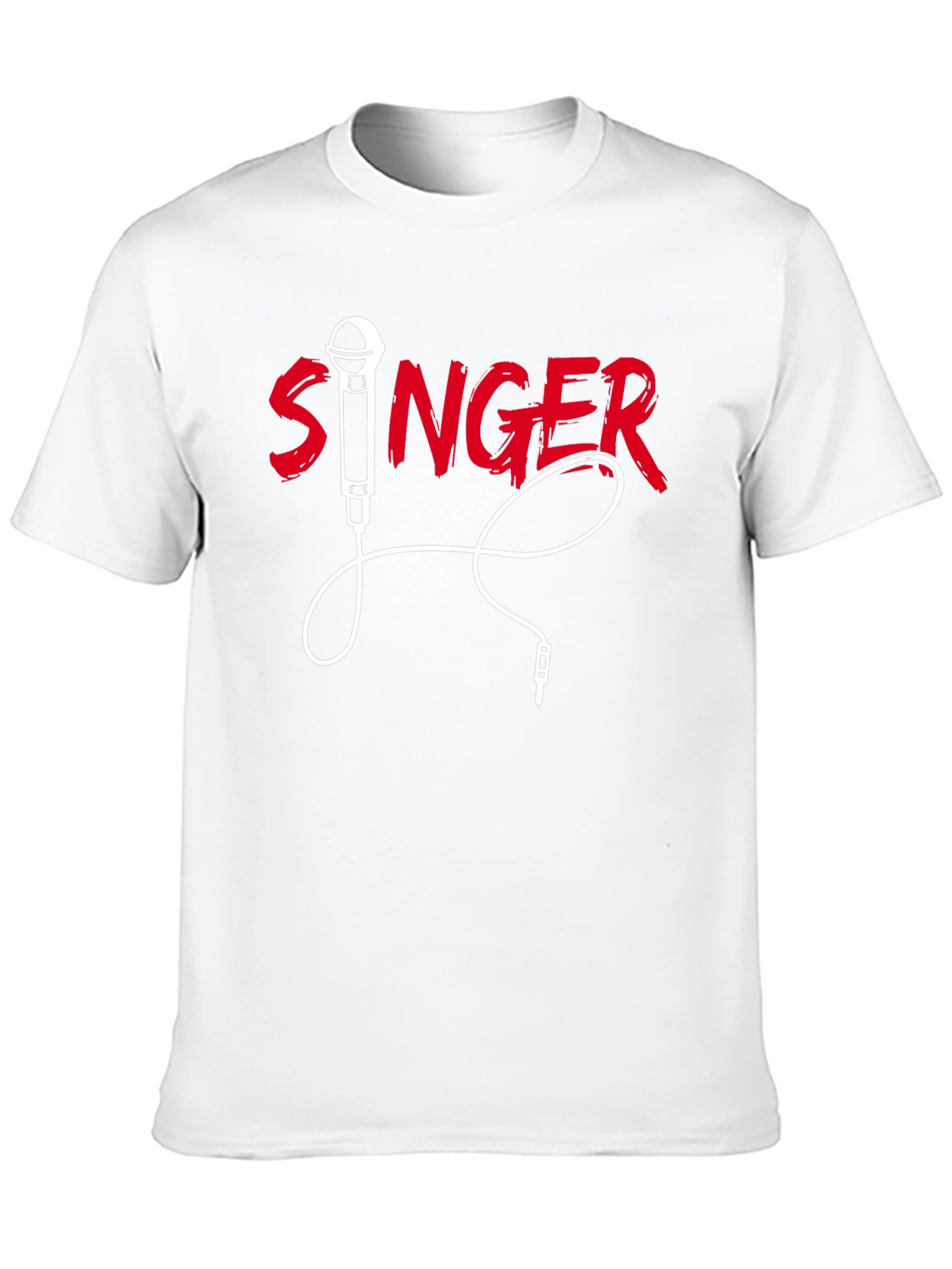 Singer Graphic Black T-Shirt Microphone Design