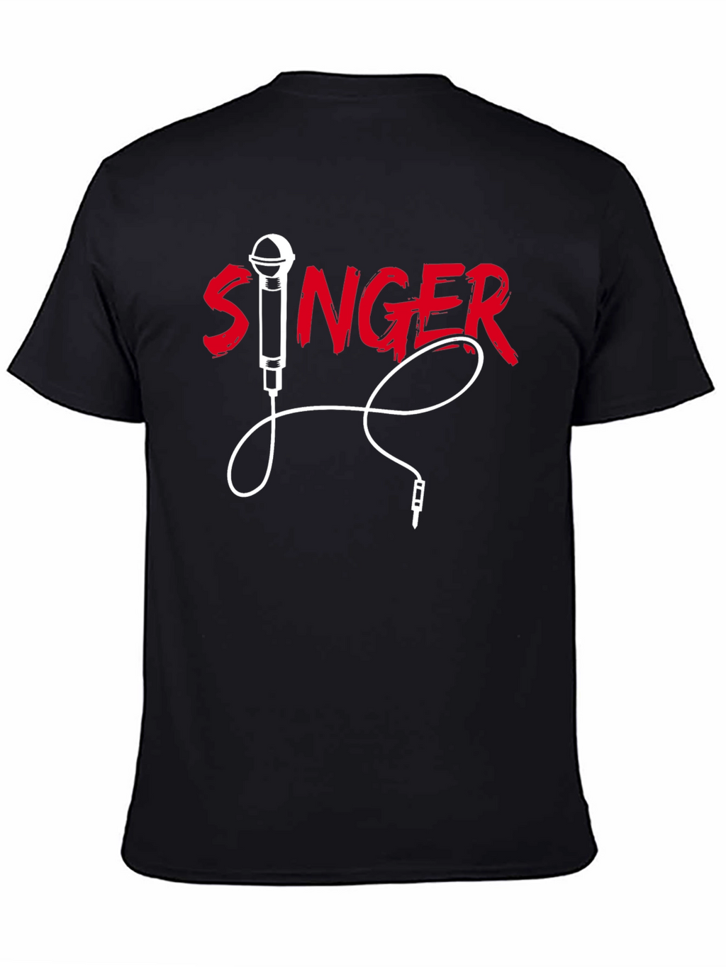 Singer Graphic Black T-Shirt Microphone Design