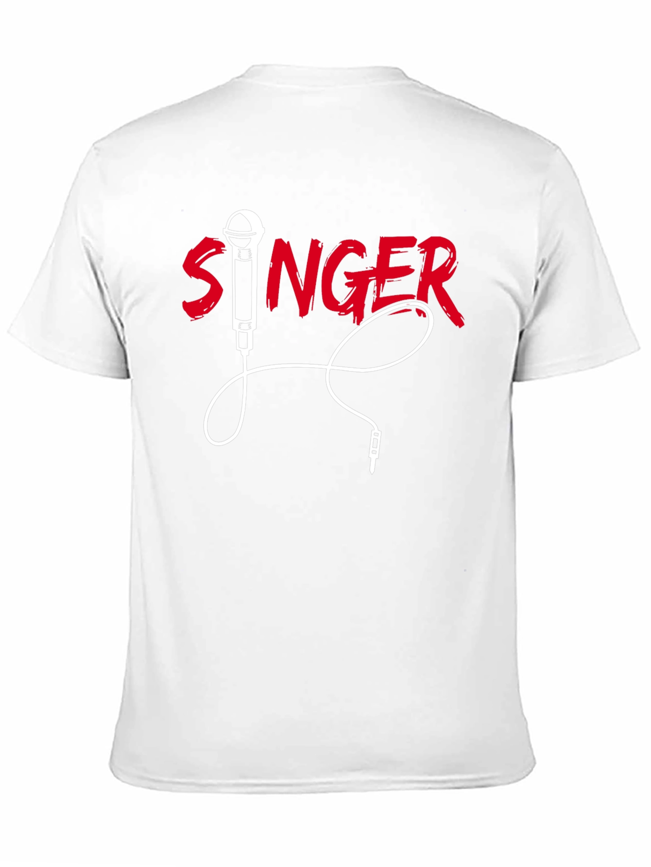 Singer Graphic Black T-Shirt Microphone Design