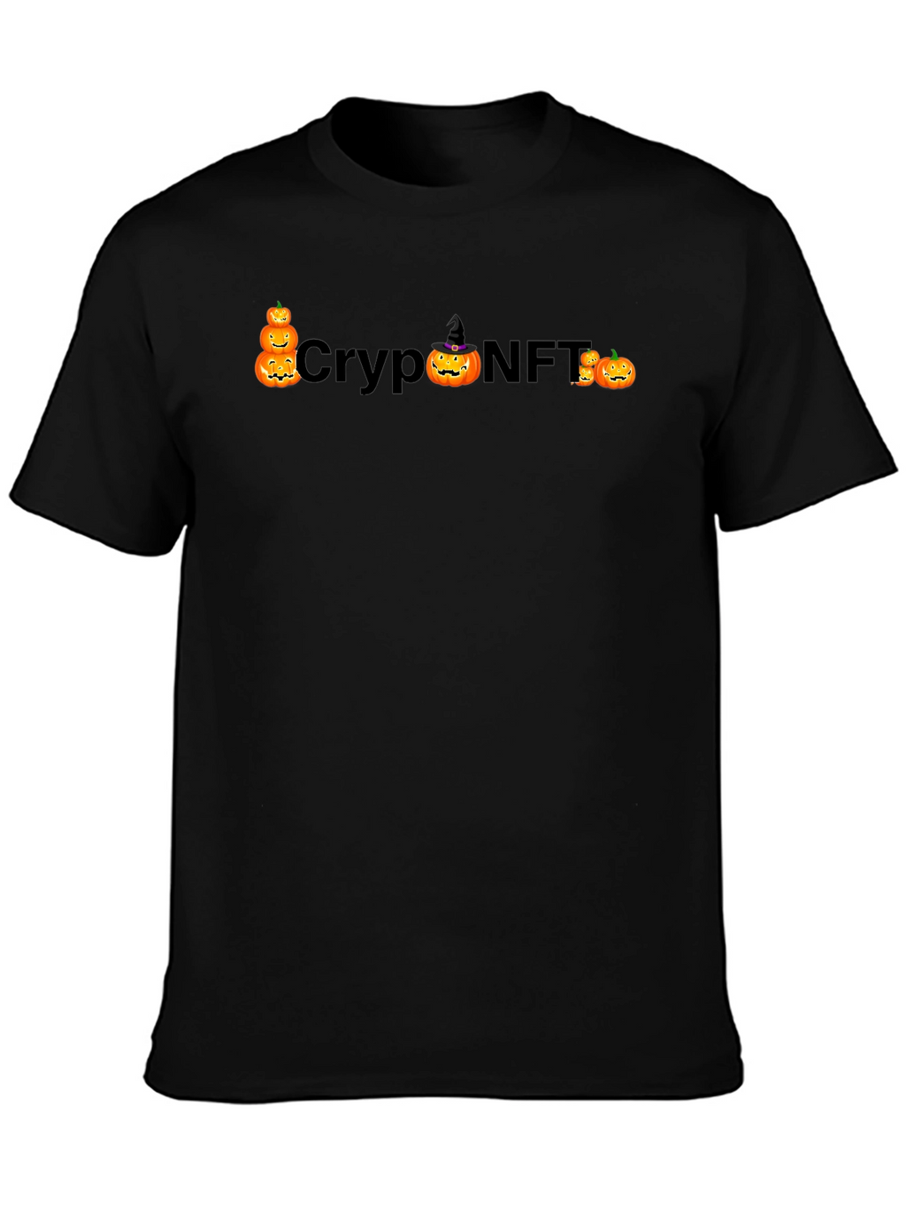 Crypto NFT Halloween Pumpkin Black T-Shirt