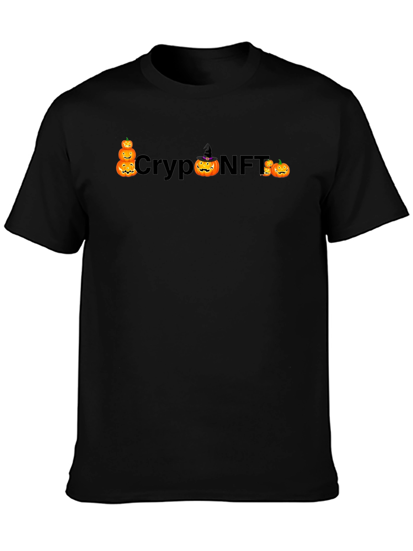 Crypto NFT Halloween Pumpkin Black T-Shirt