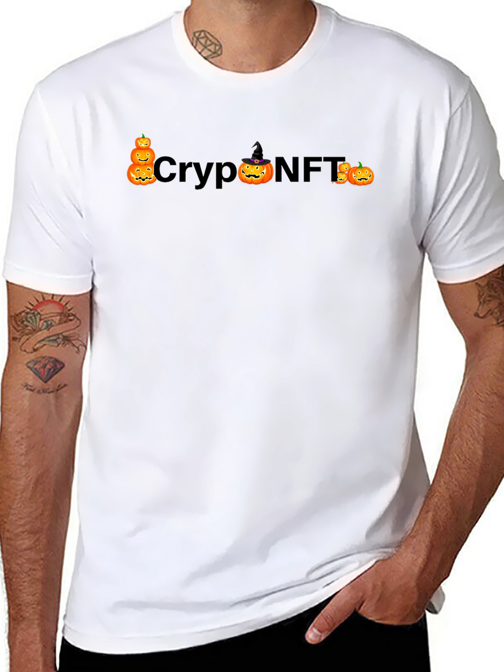 Crypto NFT Halloween Pumpkin Black T-Shirt