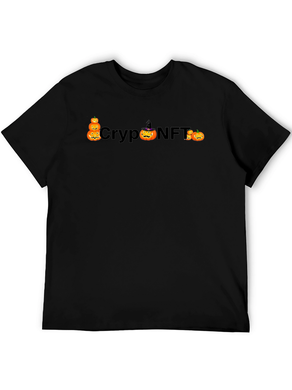 Crypto NFT Halloween Pumpkin Black T-Shirt