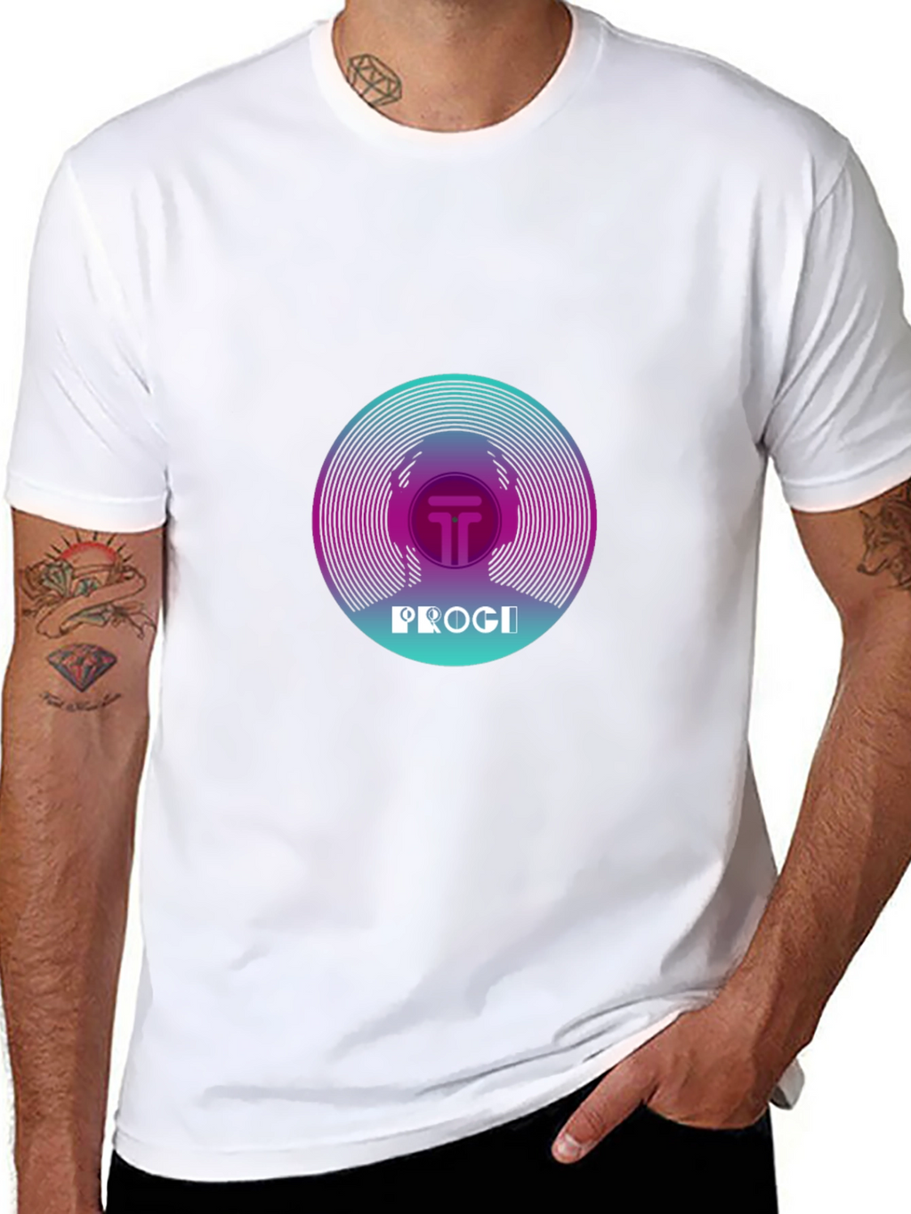 Progi Graphic Tee - Retro Vinyl Design