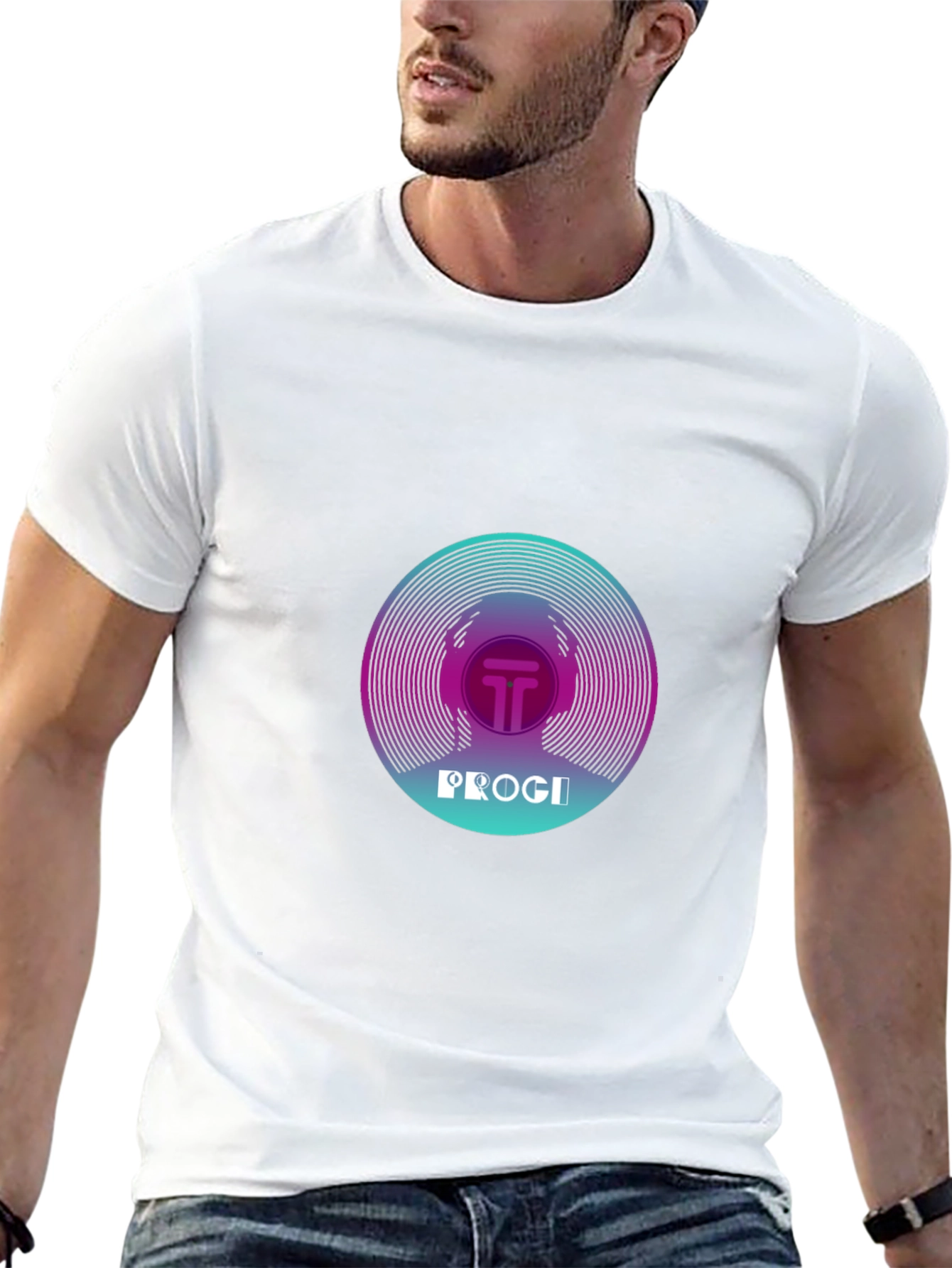 Progi Graphic Tee - Retro Vinyl Design