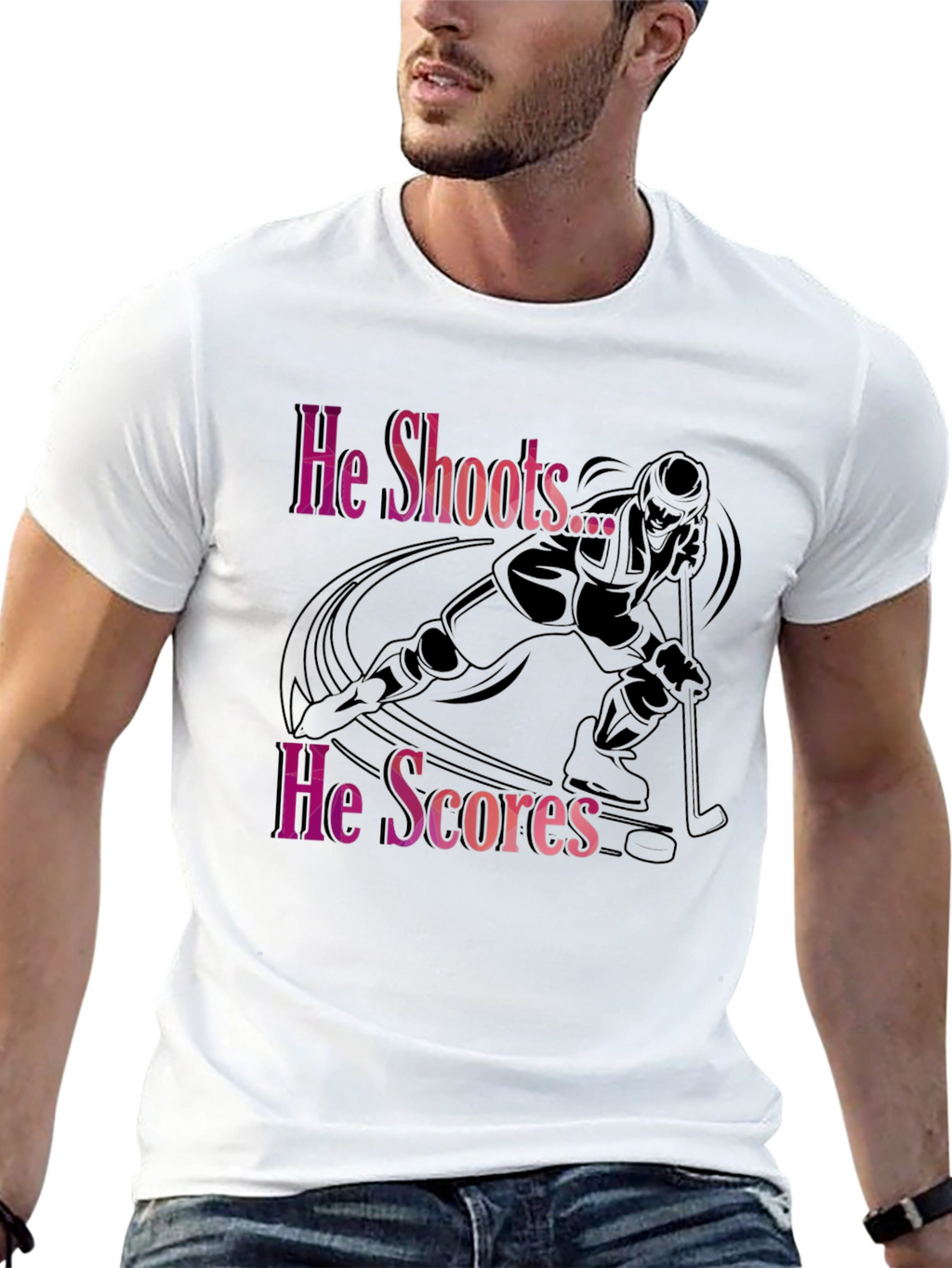 He Shoots He Scores Hockey T-Shirt