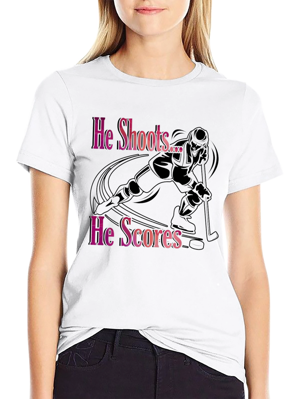 He Shoots He Scores Hockey T-Shirt