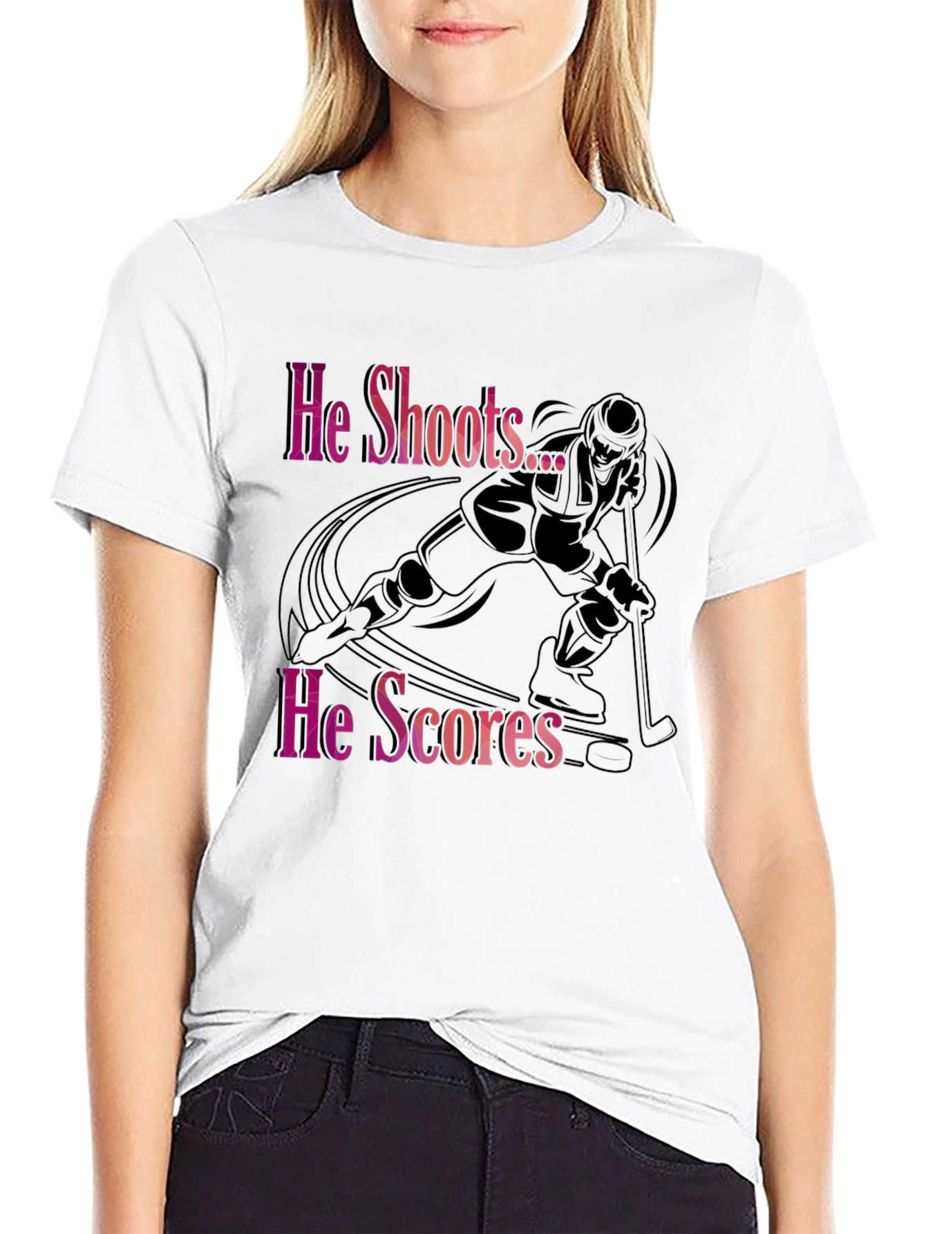He Shoots He Scores Hockey T-Shirt