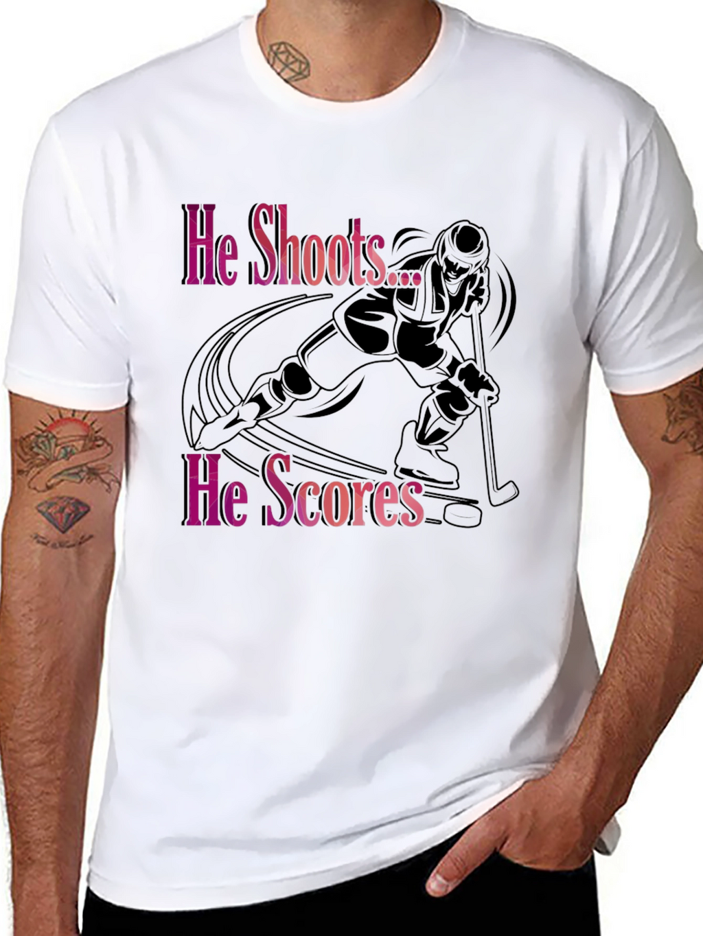 He Shoots He Scores Hockey T-Shirt